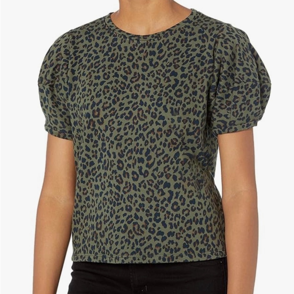 Velvet by Graham & Spencer Women's Dahlia Leopard Puff Sleeve Top Size Medium